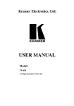 USER MANUAL - Kramer Electronics Korea Homepage