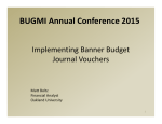 Implementing Banner Budget Journal Vouchers