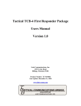 Tactical TCB-4 First Responder Package Users Manual Version 1.0