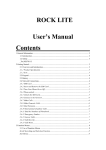 ROCK LITE User`s Manual Contents