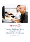 Turnitin Blackboard® Direct Integration (Beta) Administrator User