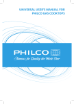 UNIVERSAL USER`S MANUAL FOR PHILCO GAS