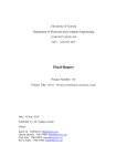 Final Report - Electrical and Computer Engineering