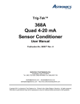 Trig-Tek™ 368A Quad 4-20 mA Sensor Conditioner User Manual