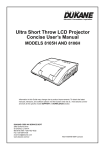Ultra Short Throw LCD Projector Concise User`s Manual
