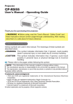Hitachi CP-RS55 - About Projectors