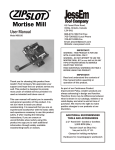 Mortise Mill - JessEm Tool Company