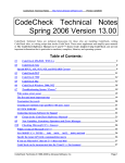 CodeCheck Technical Notes - Summer 2003