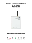 Paradox Communicator Module GPRS Edition PCS100: Reference