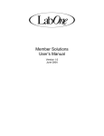 Member Solutions User`s Manual