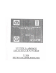 System Handbook For VC150 Solar Refrigerator / Freezer