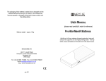 User Manual for Pro-Mat-MemR mattress