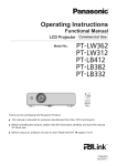 Panasonic PT-LW362 Operating Instructions