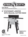 6” stationary jointer with helical cutter head
