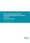 Kaltura MediaSpace Module Development Guidelines and Best