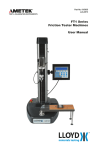 FT1 Series Friction Tester Machines User Manual