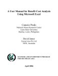 A User Manual for BCA Using Microsoft Excel