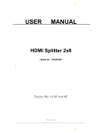 USER MANUAL HDMI Splitter 2x8