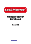 Sliding Gate Operator User`s Manual