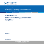 VSM6801+ Serial Monitoring Distribution Amplifier Installation and