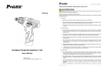 Pro`sKit PT-0721A Cordless Screwdriver User`s Manual