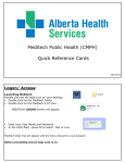 Public Health Provincial Quick Reference Cards