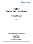 TLM150 Gasoline Tank Level Monitor User`s Manual