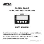 DSC250 SCALE for LF1050 and LF1090 Lifts USER MANUAL