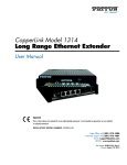 CopperLink Model 1314 Long Range Ethernet Extender User Manual