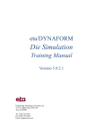 eta/DYNAFORM 5.9.2.1 Die Simulation Training Manual