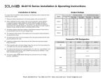 Sola Hevi Duty GL Series Power Supply User`s Manual