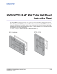 ML10/MP10 40-65” LCD Video Wall Mount Instruction Sheet