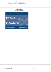 User`s manual PC Tool E-products