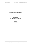 Medical Devices Data Bank User Manual DM Manufacturer Profile
