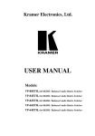 User Manual for RGBH / Balanced Audio Matrix Switcher - AV-iQ