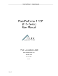 Peak Performer 1 RCP (910- Series) User Manual