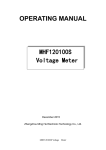 OPERATING MANUAL MHF120100S Voltage Meter