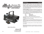 Manual for High Output Snow Machine with Timer