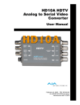 AJA HD10A user manual February 22, 2005