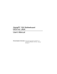 AlphaPC 164 Motherboard DIGITAL UNIX User`s Manual