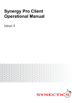 Synergy Pro Client Operational Manual