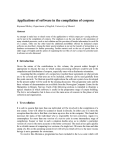 Applications of software in the compilation of corpora