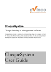ChequeSystem User Guide - Evinco Solutions Limited