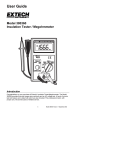 Extech 380360 Digital Megohmmeter Manual PDF