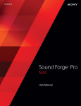 Sound Forge Pro Mac 2.0 User Manual