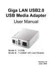 Giga LAN USB2.0 USB Media Adapter User Manual