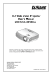 DLP Data Video Projector User`s Manual