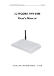 3G WCDMA FWT-8848 User`s Manual