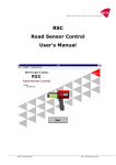 RSC Road Sensor Control User`s Manual