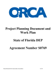 Project Planning Document and Work Plan State of Florida